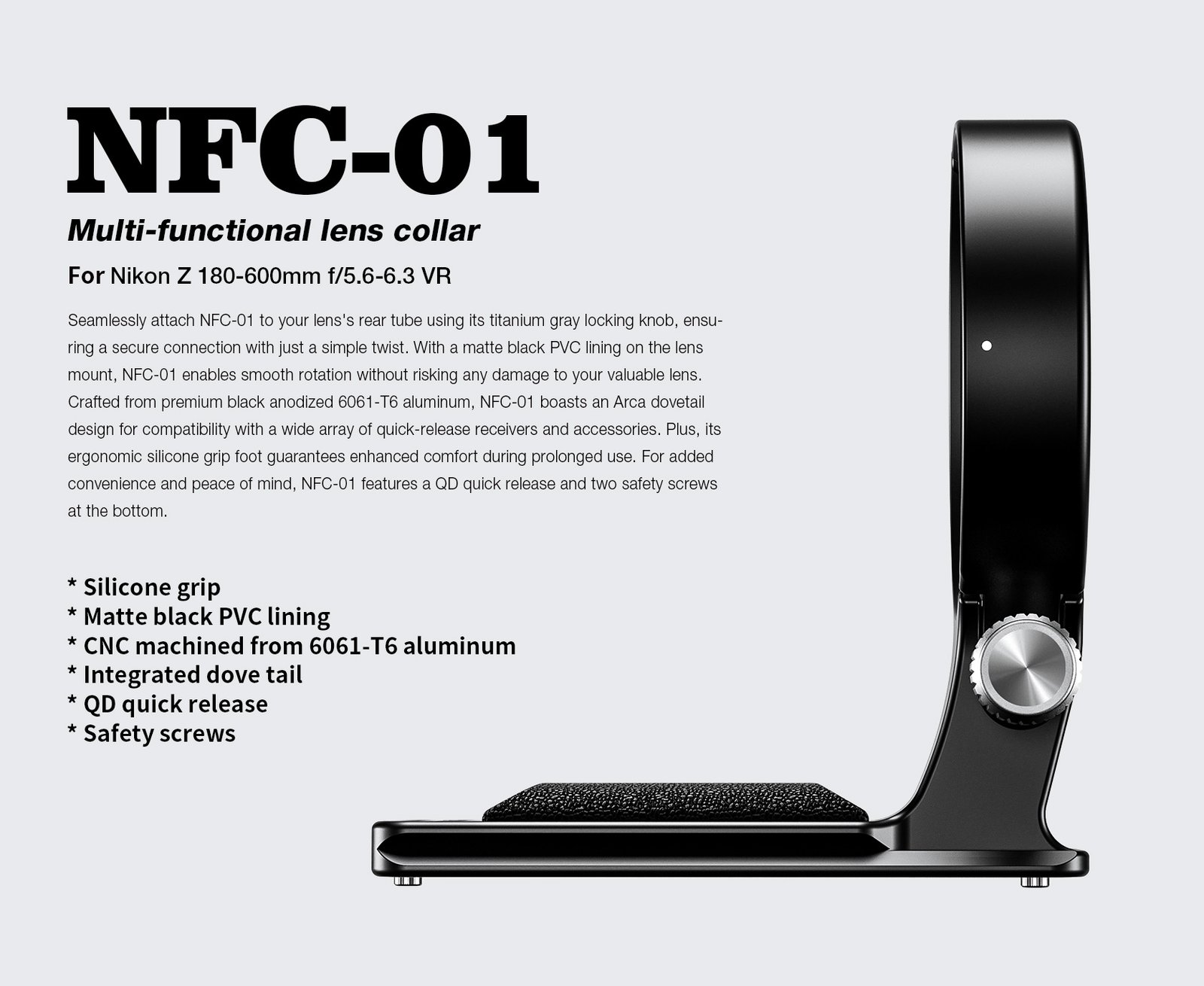 Leofoto Lens Foot for Nikon Z 180-600mm NFC-01 - Image 3